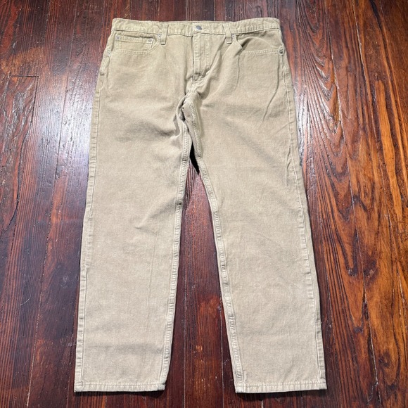 Levis 502 Corduroy Pants Mens 38x32 Beige Relaxed Straight Leg Jeans White Tab - Picture 3 of 16